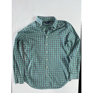 Vineyard Vines Men’s Slim Fit Tucker Shirt M Button Down Green Blue Check